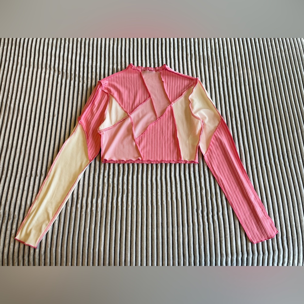 SHEIN hot pink patch cropped top size M